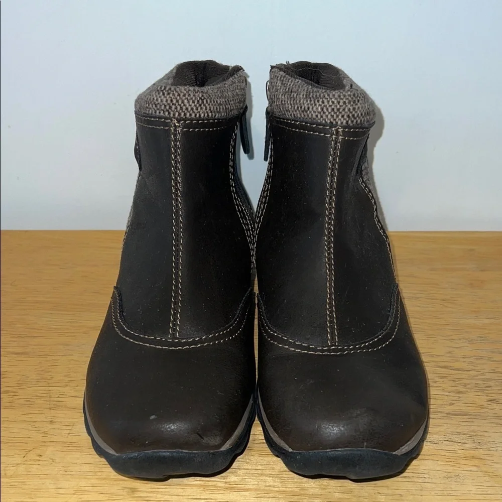 Eastland Bridget Dark Brown Boots with Knit Trim Style 2160-02